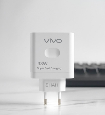 Picture of Vivo 33W Flash Charger Adapter With Type C Cable - White-White