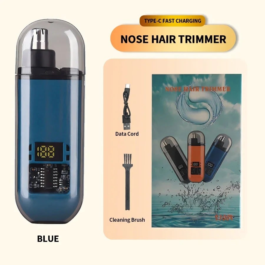 Picture of Rechargeable Nose Hair Trimmer with Digital Display 360° Rotating | Nose Trimmer For Man | Original Nose Hair Trimmer | water Resistant Nose Hair trimmer-Black