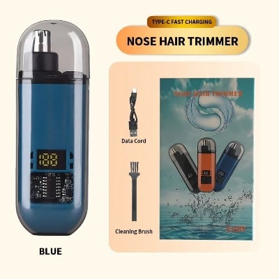 Picture of Rechargeable Nose Hair Trimmer with Digital Display 360° Rotating | Nose Trimmer For Man | Original Nose Hair Trimmer | water Resistant Nose Hair trimmer-Black