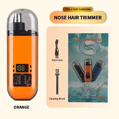 Picture of Rechargeable Nose Hair Trimmer with Digital Display 360° Rotating | Nose Trimmer For Man | Original Nose Hair Trimmer | water Resistant Nose Hair trimmer-Black