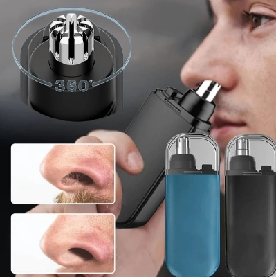 Picture of Rechargeable Electric Nose & Ear Hair Trimmer Nose hair trimmer, Ear hair trimmer, Electric nose trimmer, USB rechargeable, Double blade-Nose Hair Trimmer-Black