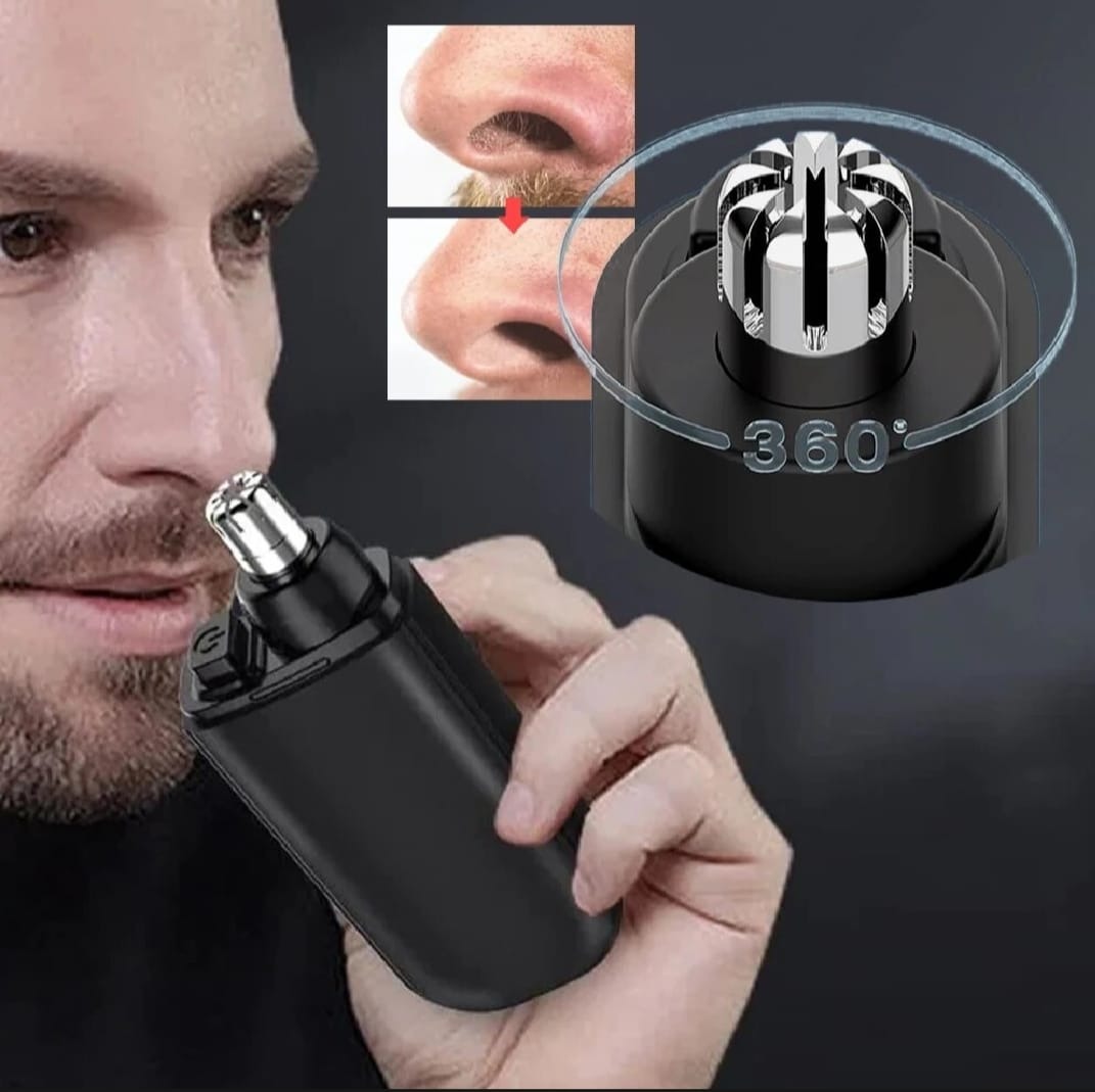 Picture of Rechargeable Electric Nose & Ear Hair Trimmer Nose hair trimmer, Ear hair trimmer, Electric nose trimmer, USB rechargeable, Double blade-Nose Hair Trimmer-Black