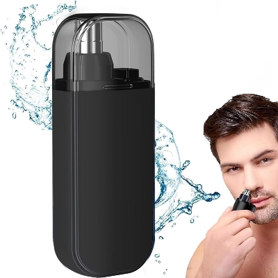 Picture of Rechargeable Electric Nose & Ear Hair Trimmer Nose hair trimmer, Ear hair trimmer, Electric nose trimmer, USB rechargeable, Double blade-Nose Hair Trimmer-Black