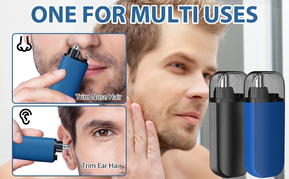 Picture of Rechargeable Electric Nose & Ear Hair Trimmer Nose hair trimmer, Ear hair trimmer, Electric nose trimmer, USB rechargeable, Double blade-Nose Hair Trimmer-Black