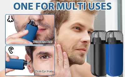 Picture of Rechargeable Electric Nose & Ear Hair Trimmer Nose hair trimmer, Ear hair trimmer, Electric nose trimmer, USB rechargeable, Double blade-Nose Hair Trimmer-Black