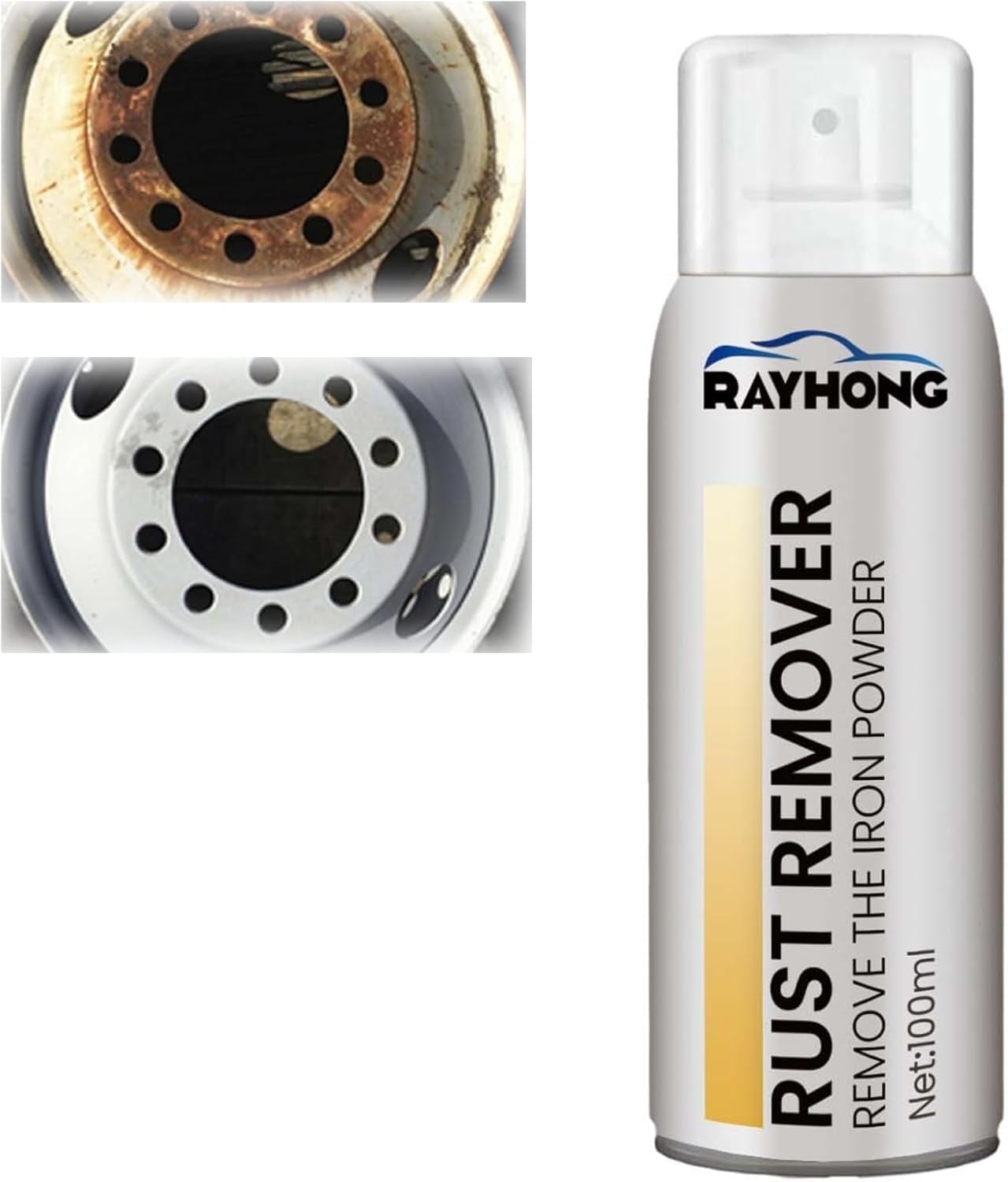Picture of Multi Purpose Rust Remover Spray Metal Surface Chrome Paint Car Maintenance Iron Powder Cleaning Super Rust Remover Cleaner Car Automobile Anti-rust Lubricant Pain, Cleaning Tool, Rust Stains Cleaner, Wheel Rim Renewal Agent, Derusting Spray Car Maintenan-Multicolor