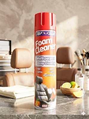 Picture of TopSeal MultiPurpose Universal Foam Cleaner with Brush - Car Dashboard Cleaner And Indoor Use - Leather Fabric Cleaner - kitchen cleaner, Car Interior Dashboard Home office Sofa - Computer Laptop TV Shoe Carpet Water- With Brush-Multicolor