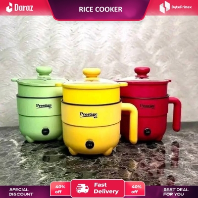 Picture of Prestige Rice Coocker Mini Rice Cooker Automatic Warm Function with steamer Mini Electric Ricecooker 2 Liter-Multicolor 