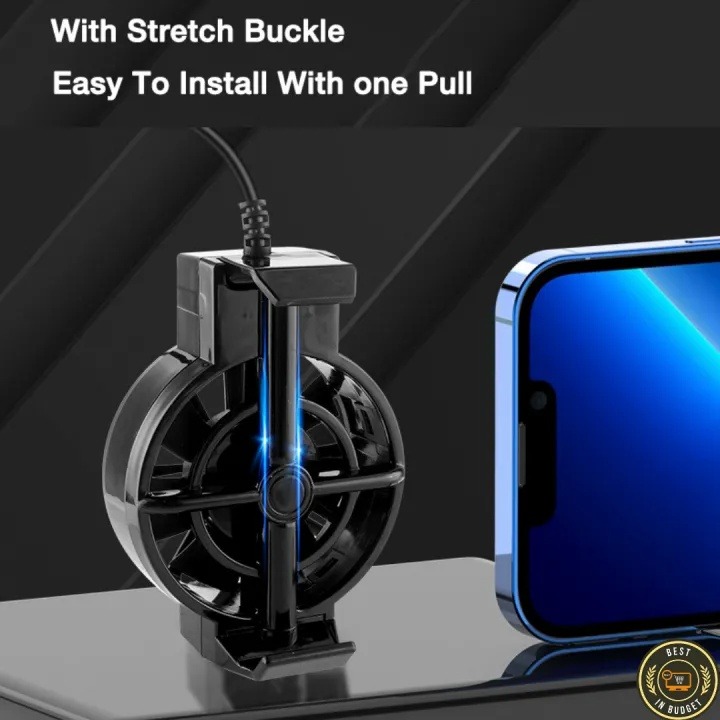 Picture of Mobile Cooler For Gaming Universal Size Mini Cooling Fan for All Gaming Phone-Black