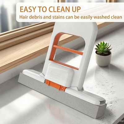 Picture of Portable Mini Folding Mop: Dual Dry/Wet Use, Multi-Sided Deep Cleaning, Interchangeable Cotton Heads for Kitchen, Bathroom & Car Multipurpose Foam Glass & Tile Cleaning Wiper – Easy Cleaning Tool-Multicolor 