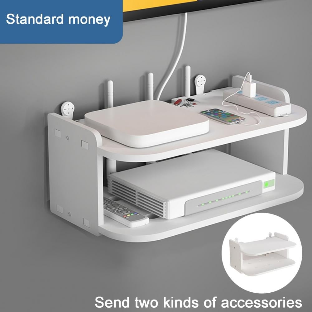Picture of Setup Box Stand/WiFi Router Stand Wall Mount for Home Wall Shelf for Holding Speakers WiFi Router Game Console Remote Streaming Device St-3 Layer Stand- Metal Router Stand-Multicolor