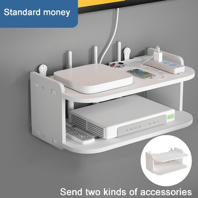 Picture of Setup Box Stand/WiFi Router Stand Wall Mount for Home Wall Shelf for Holding Speakers WiFi Router Game Console Remote Streaming Device St-3 Layer Stand- Metal Router Stand-Multicolor
