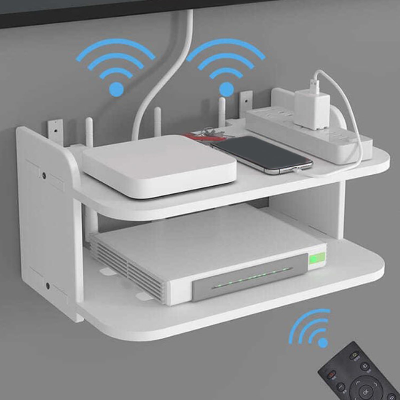 Picture of New Wifi Router Stand Double Layer Wall Mounted Home decorator PVC Tarpaulin - 2 Layer Wood Desk Set, 3 Layer Stand, Metal Router Stand
