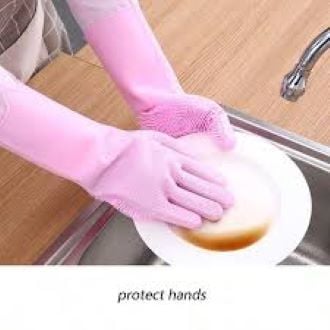 Picture of High Quality Silicone Dish Washing Kitchen Hand Gloves - Hand Gloves - Hand Gloves - Hand Gloves - Multicolor