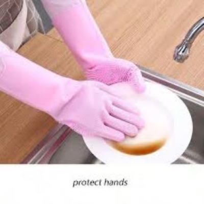 Picture of High Quality Silicone Dish Washing Kitchen Hand Gloves - Hand Gloves - Hand Gloves - Hand Gloves - Multicolor