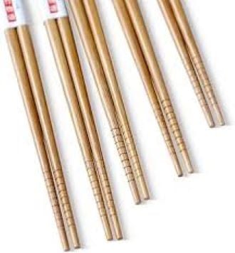 Picture of High Quality Wooden Chopsticks Set 10 Pair Plain - Brown