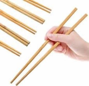 Picture of High Quality Wooden Chopsticks Set 10 Pair Plain - Brown