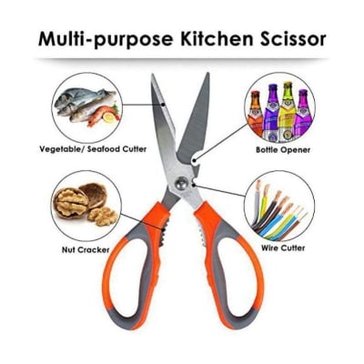 Picture of High Quality Stainless Steel Kitchen Scissors - Orange - Orange