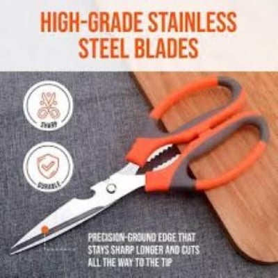Picture of High Quality Stainless Steel Kitchen Scissors - Orange - Orange