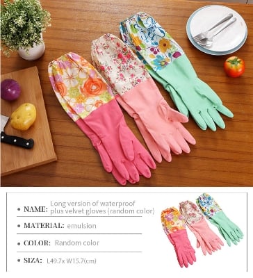 Picture of High Quality Silicone Dish Washing Kitchen Hand Gloves (Multicolor) - Multicolor