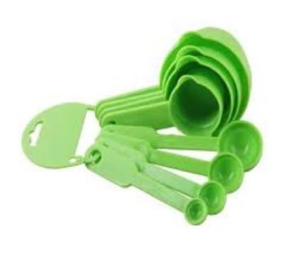Picture of Measurement Cup Set, Measuring Cup Set Plastic , Colorful 8 Piece Kitchen Cooking Plastic Measuring Spoons & Cups Set - Multicolor