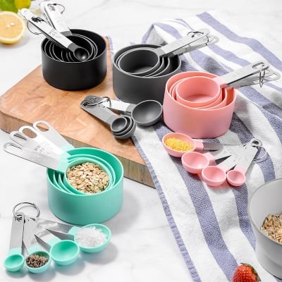 Picture of 8 Pieces Stainless Steel Measuring Cup Set - Multi Color - Multicolor