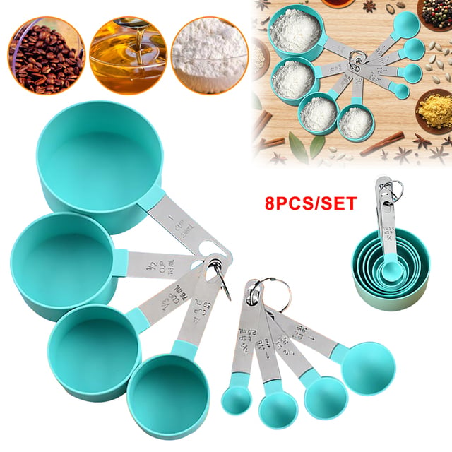 Picture of 8 Pieces Stainless Steel Measuring Cup Set - Multi Color - Multicolor