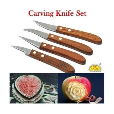 Picture of 4PCS Set Carving Multipurpose Cutter Wooden Handle - Brown