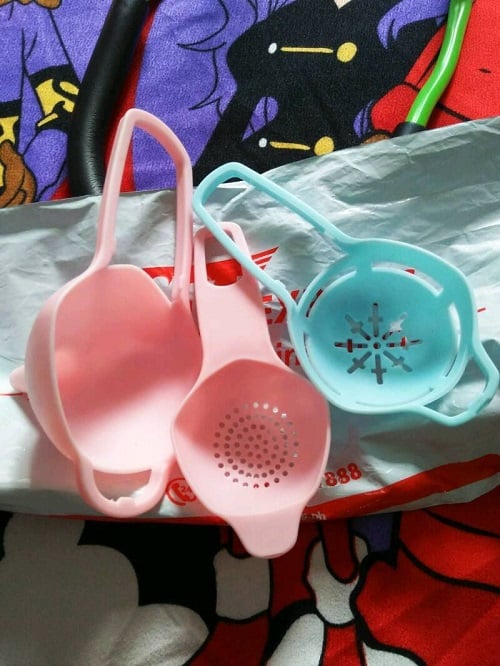 Picture of Set 3 Function Set Tea Drain Spoon / Funnel / Egg Yolk Filter Spoon Egg Separator Kitchen Utilities - Multicolor