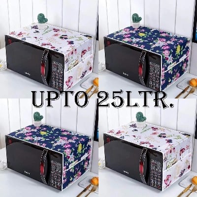 Picture of Good Quality Oven Cover Dustproof Microwave Cover/Beautiful Printed UPTO-25Ltr [Design Randomly Selected] - Multicolor