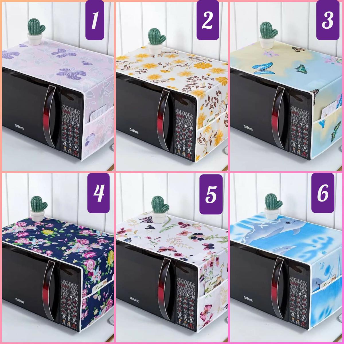 Picture of Good Quality Oven Cover Dustproof Microwave Cover/Beautiful Printed UPTO-25Ltr [Design Randomly Selected] - Multicolor