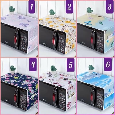 Picture of Good Quality Oven Cover Dustproof Microwave Cover/Beautiful Printed UPTO-25Ltr [Design Randomly Selected] - Multicolor