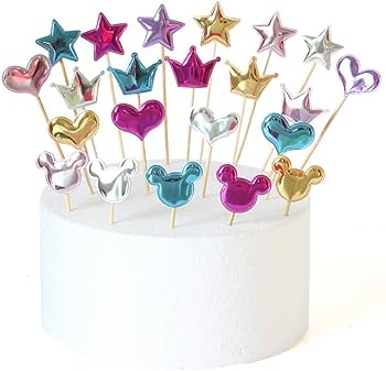 Picture of 20 Pieces Star Cake Cupcake Topper for Birthday/Wedding Party Decor - Multicolor