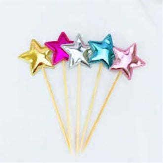 Picture of 20 Pieces Star Cake Cupcake Topper for Birthday/Wedding Party Decor - Multicolor