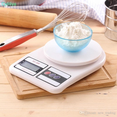 Picture of Digital LCD Display Electronic Kitchen Scale -10 kg - White