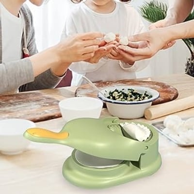 Picture of 2 in 1 Plastic Manual Dumpling Momo Maker Molds Dough Dumpling Press Tool  Mold Cooking Wrapper Dumpling Maker Kitchen Tools