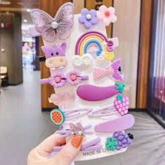 Picture of 14 Pcs Baby Girl Hair Clip Set for Children Hair Accessories - Multicolor