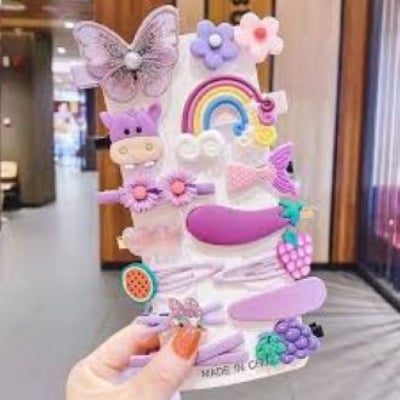 Picture of 14 Pcs Baby Girl Hair Clip Set for Children Hair Accessories - Multicolor