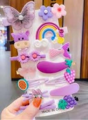 Picture of 14 Pcs Baby Girl Hair Clip Set for Children Hair Accessories - Multicolor