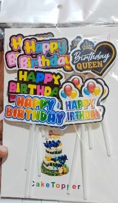 Picture of Good quality Diffrent type Cake Topper Child Birthday topper 10 PCS set (New) - Multicolor