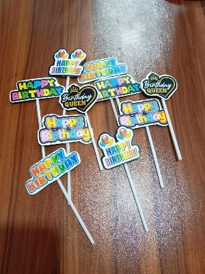 Picture of Good quality Diffrent type Cake Topper Child Birthday topper 10 PCS set (New) - Multicolor