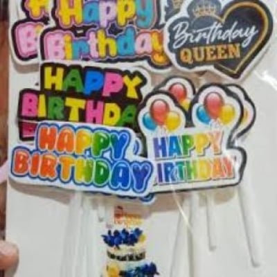 Picture of Good quality Diffrent type Cake Topper Child Birthday topper 10 PCS set (New) - Multicolor
