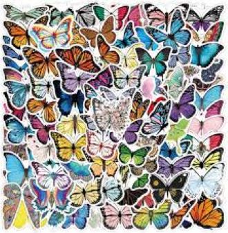 Picture of DIY Toy Waterproof For Car Guitar Skateboard Laptop Notebook Stationery Sticker Butterfly Sticke 50pcs rs Stickers Poster Insect Stickers - Multicolor