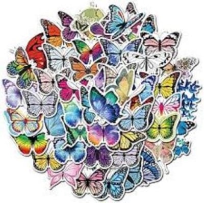 Picture of DIY Toy Waterproof For Car Guitar Skateboard Laptop Notebook Stationery Sticker Butterfly Sticke 50pcs rs Stickers Poster Insect Stickers - Multicolor