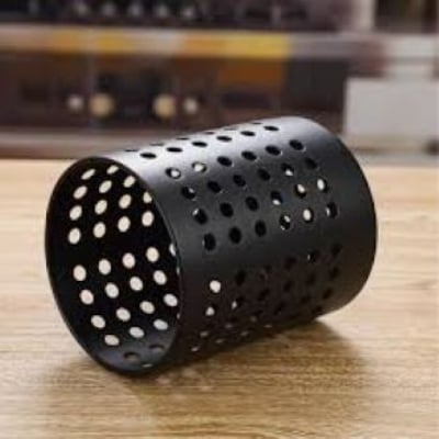 Picture of Spoon Stand for Dining Table Fancy Stainless Steel Cutlery Holder, Black - Black