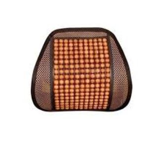 Picture of Luxury Wooden Bead Seat Back Lumbar Support Cushion For Car Office Chair Pillow Massager 41cmx41cm Car Detector - Brown