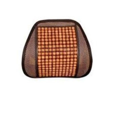 Picture of Luxury Wooden Bead Seat Back Lumbar Support Cushion For Car Office Chair Pillow Massager 41cmx41cm Car Detector - Brown