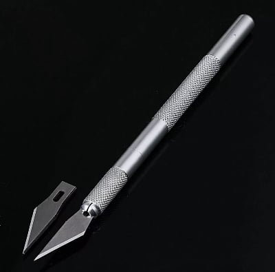 Picture of 5 PCS Craft Knife Hobby Knife Exacto Knife with Spare Exacto Knife Blades Kit for DIY Art Cutting Carving Scrapbooking Stencil - Silver