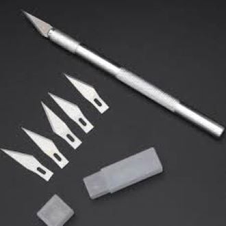 Picture of 5 PCS Craft Knife Hobby Knife Exacto Knife with Spare Exacto Knife Blades Kit for DIY Art Cutting Carving Scrapbooking Stencil - Silver
