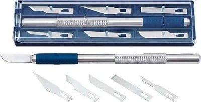 Picture of Precision Hobby Knife, Stainless Steel Cutter Craft Knive 7 PCS Set - Silver